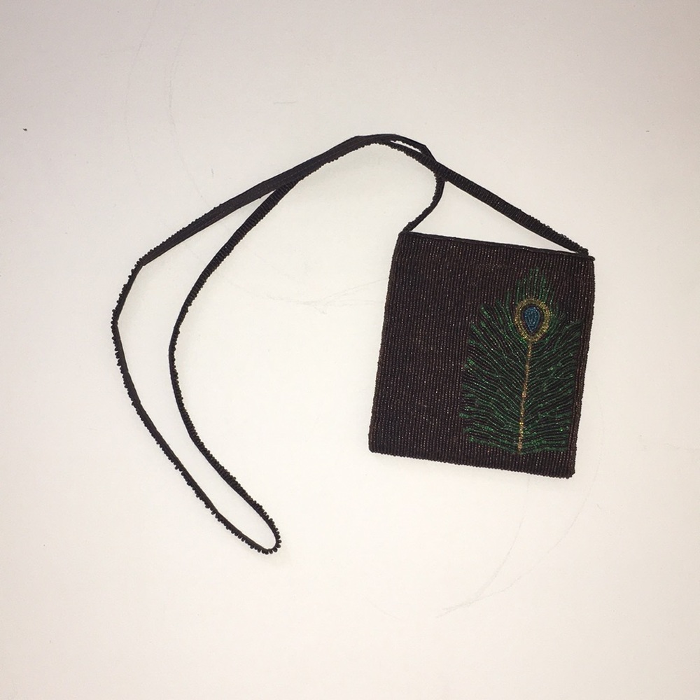 Brown beaded bag